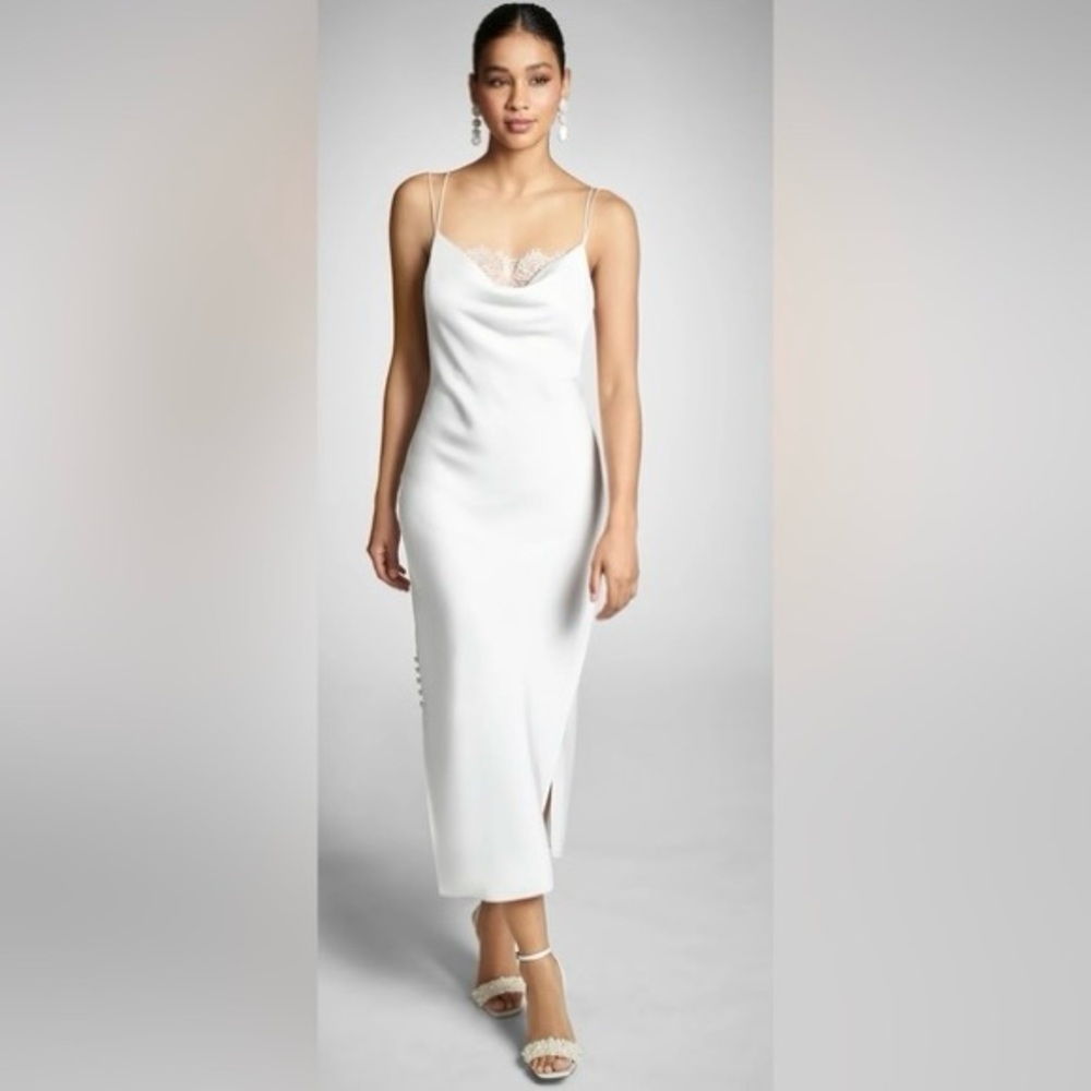 Sachin & Babi Anthropologie Dylan Slip Dress Lace Satin NWT Wedding Bridal - Picture 2 of 11